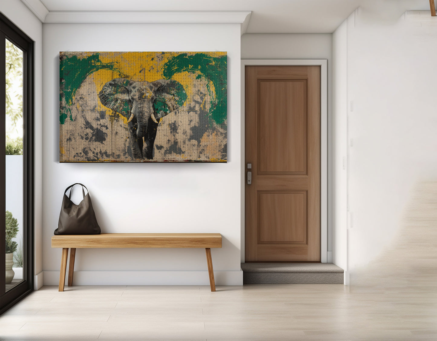 Abstract Elephant Green African American abstract art view 17