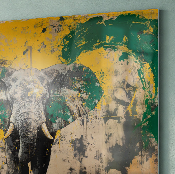 Abstract Elephant Green African American abstract art view 22