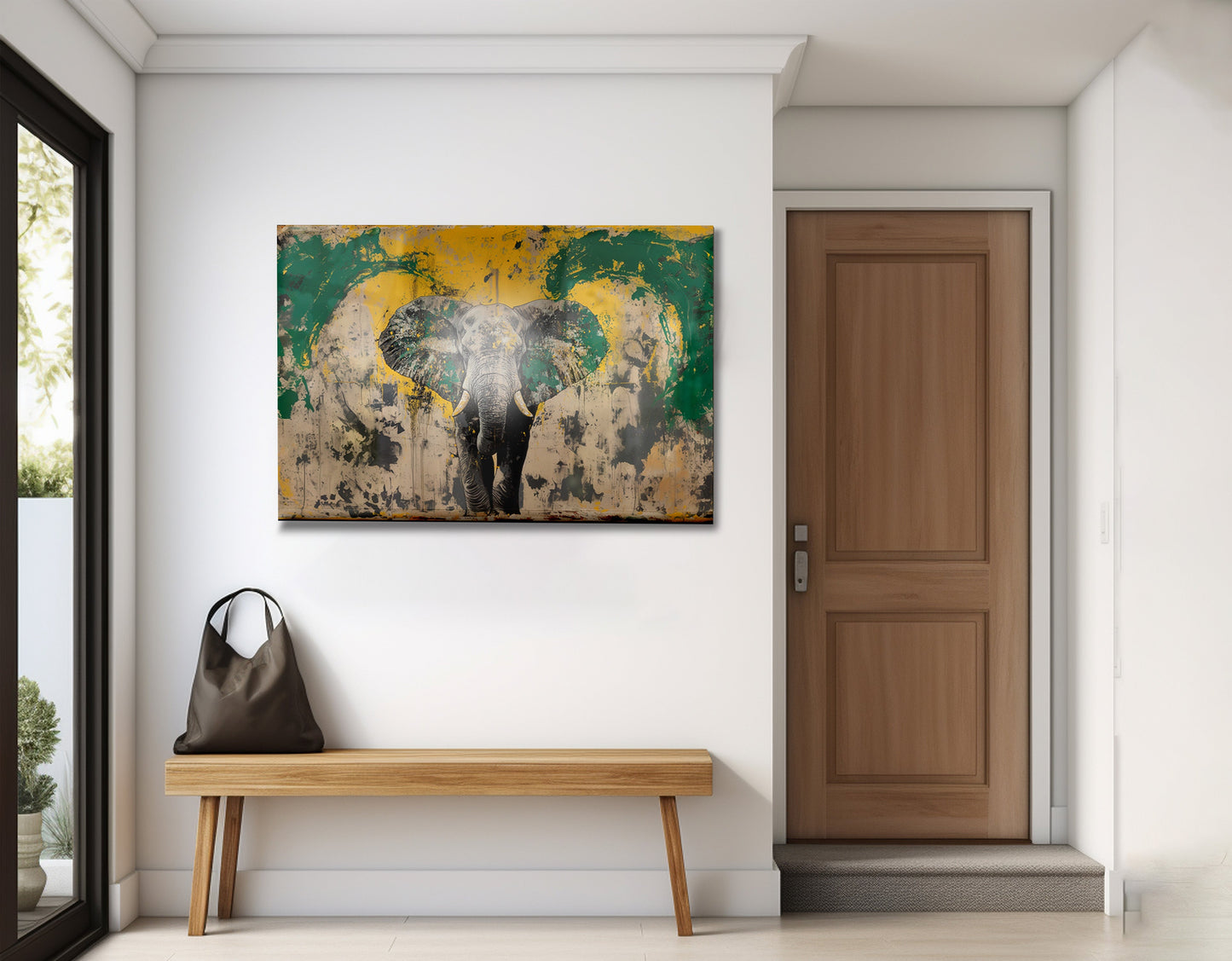 Abstract Elephant Green African American abstract art view 23