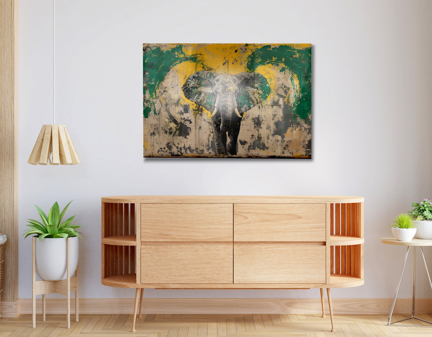 Abstract Elephant Green African American abstract art view 20