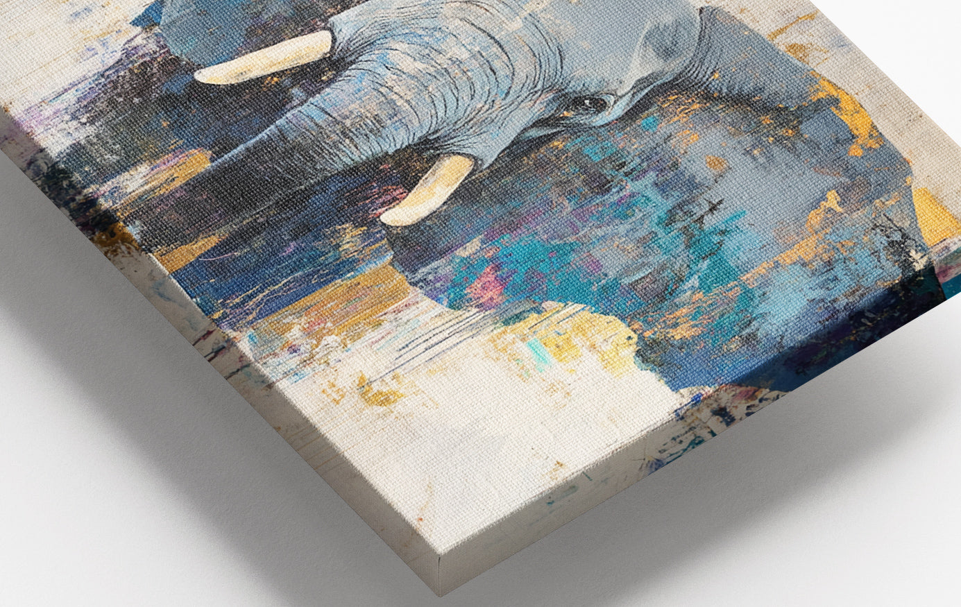 Close-up of Abstract Elephant Blue African American abstract art detail
