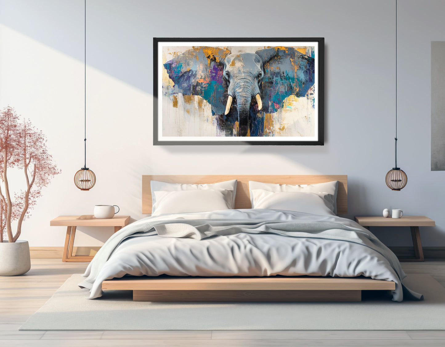 Abstract Elephant Blue African American abstract art view 69