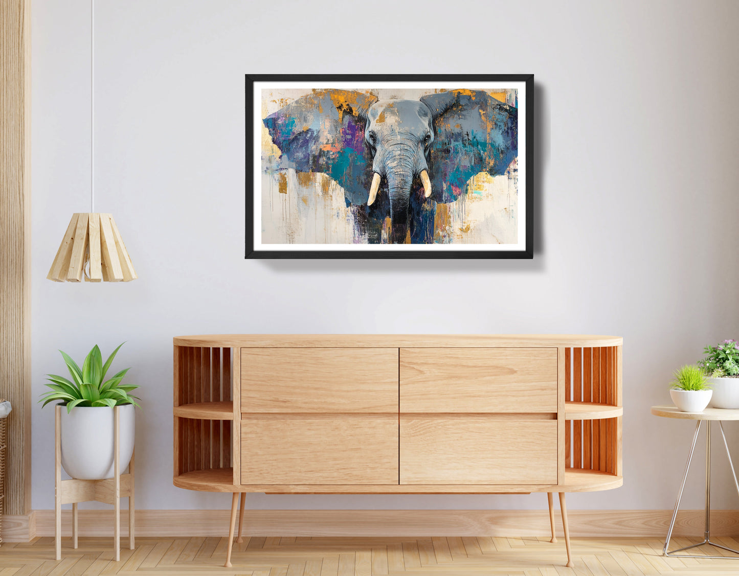 Abstract Elephant Blue African American abstract art view 68