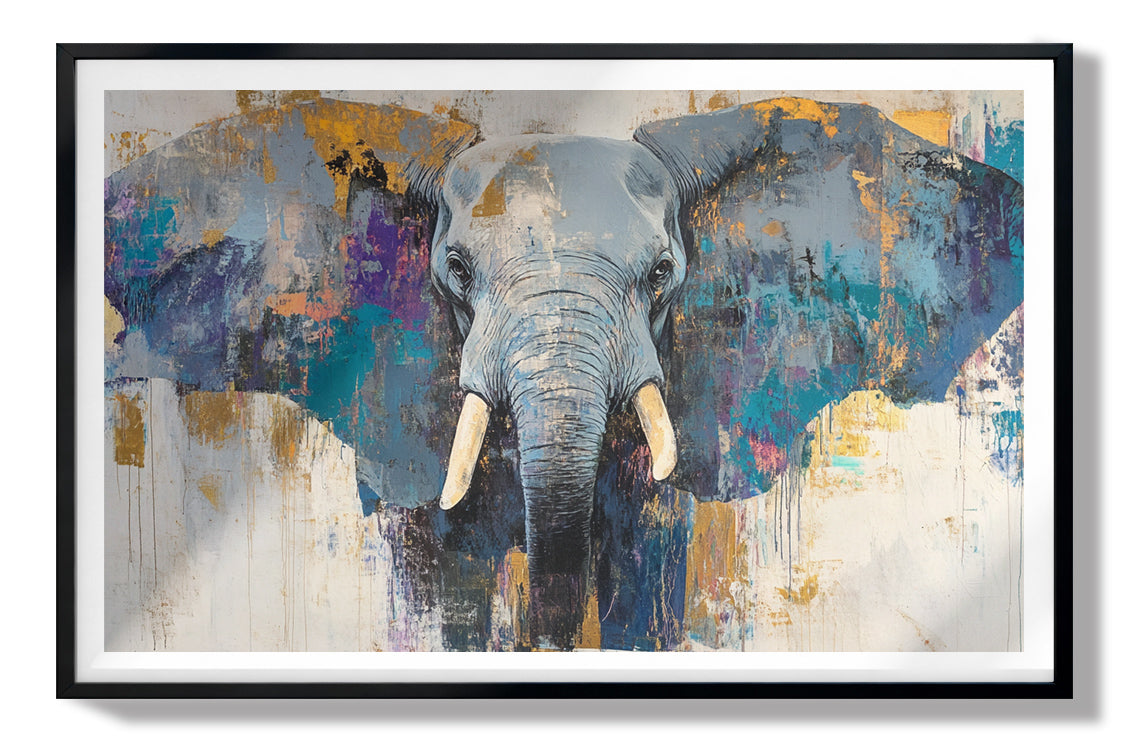 Abstract Elephant Blue African American abstract art view 67