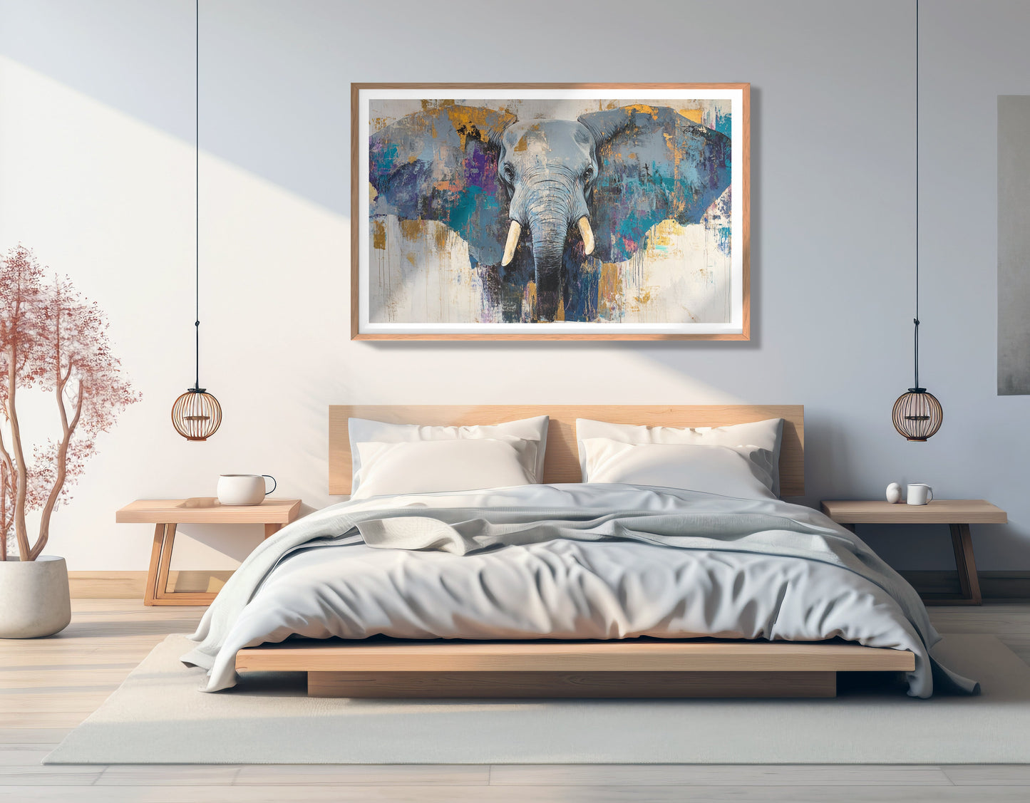 Abstract Elephant Blue African American abstract art view 81