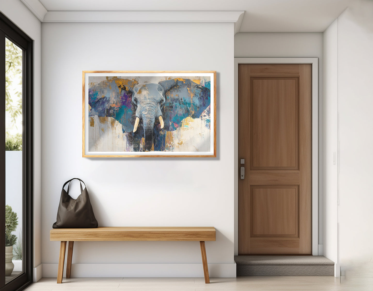 Abstract Elephant Blue African American abstract art view 77