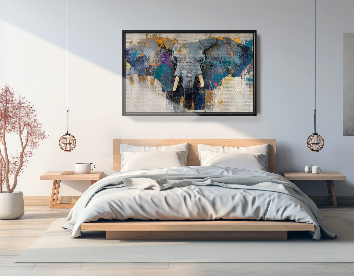 Abstract Elephant Blue African American abstract art view 27