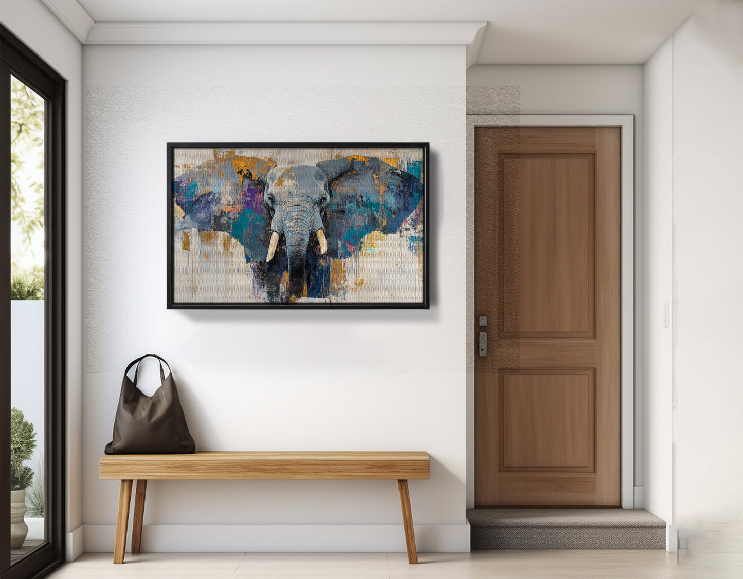 Abstract Elephant Blue African American abstract art view 29