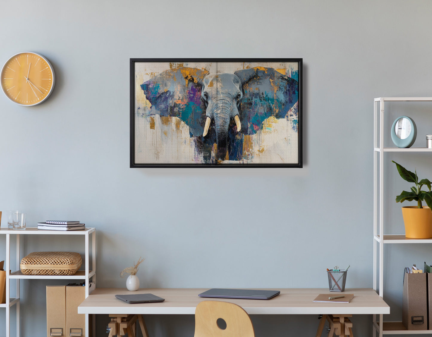 Abstract Elephant Blue African American abstract art view 30