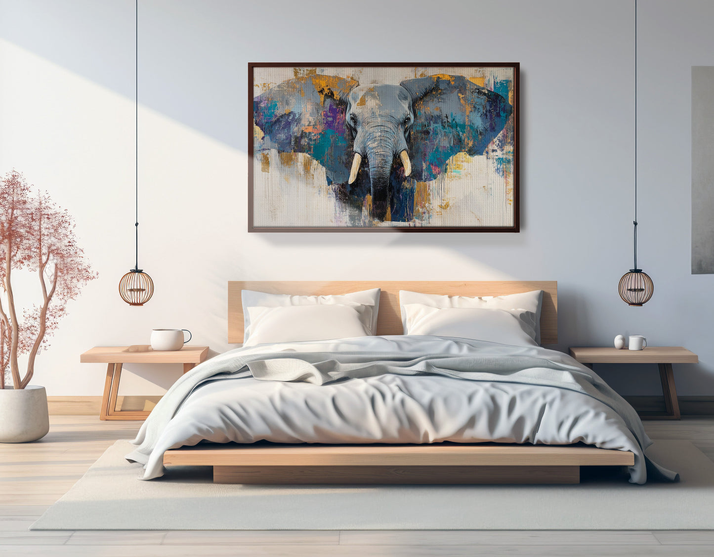 Abstract Elephant Blue African American abstract art view 33
