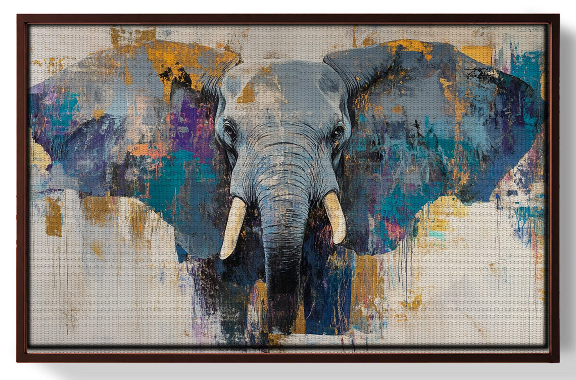 Abstract Elephant Blue African American abstract art view 31