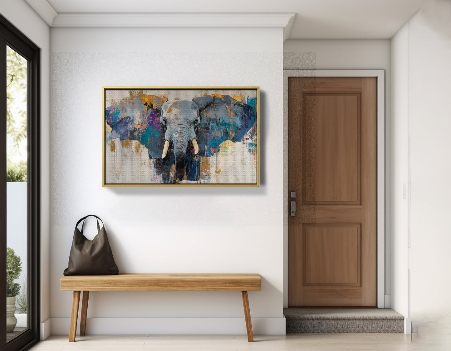 Abstract Elephant Blue African American abstract art view 41
