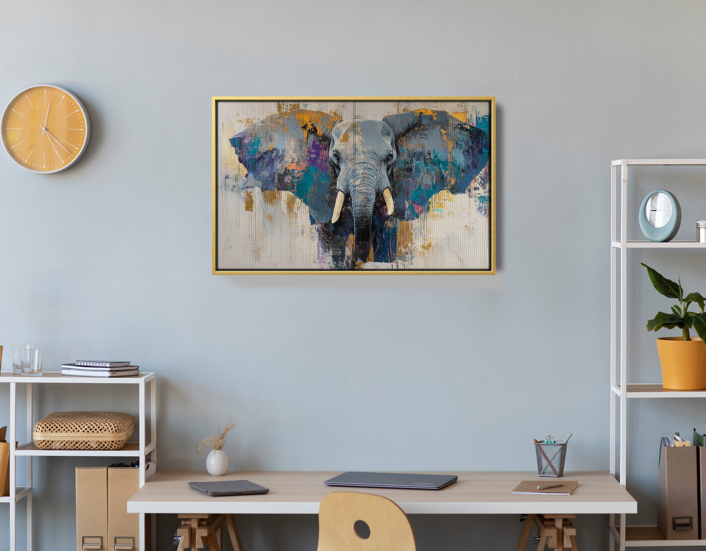 Abstract Elephant Blue African American abstract art view 42