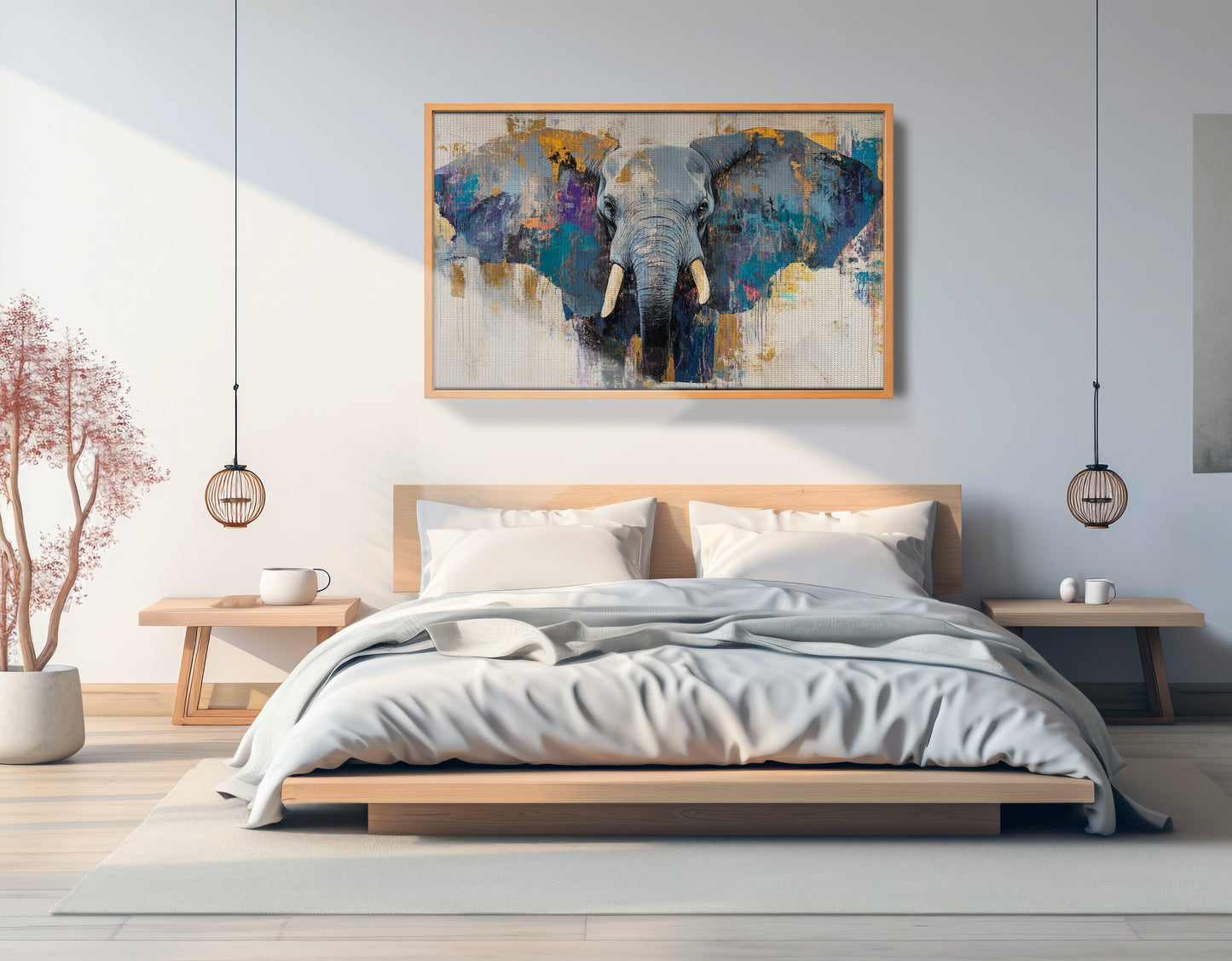 Abstract Elephant Blue African American abstract art view 45