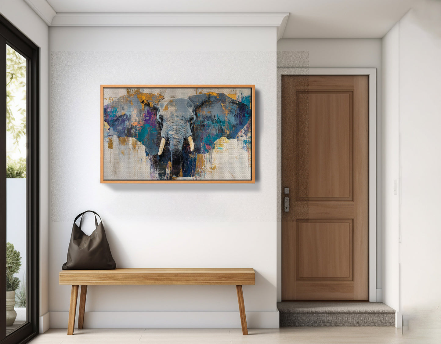 Abstract Elephant Blue African American abstract art view 47