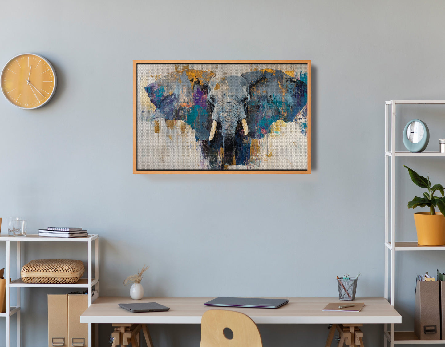Abstract Elephant Blue African American abstract art view 48