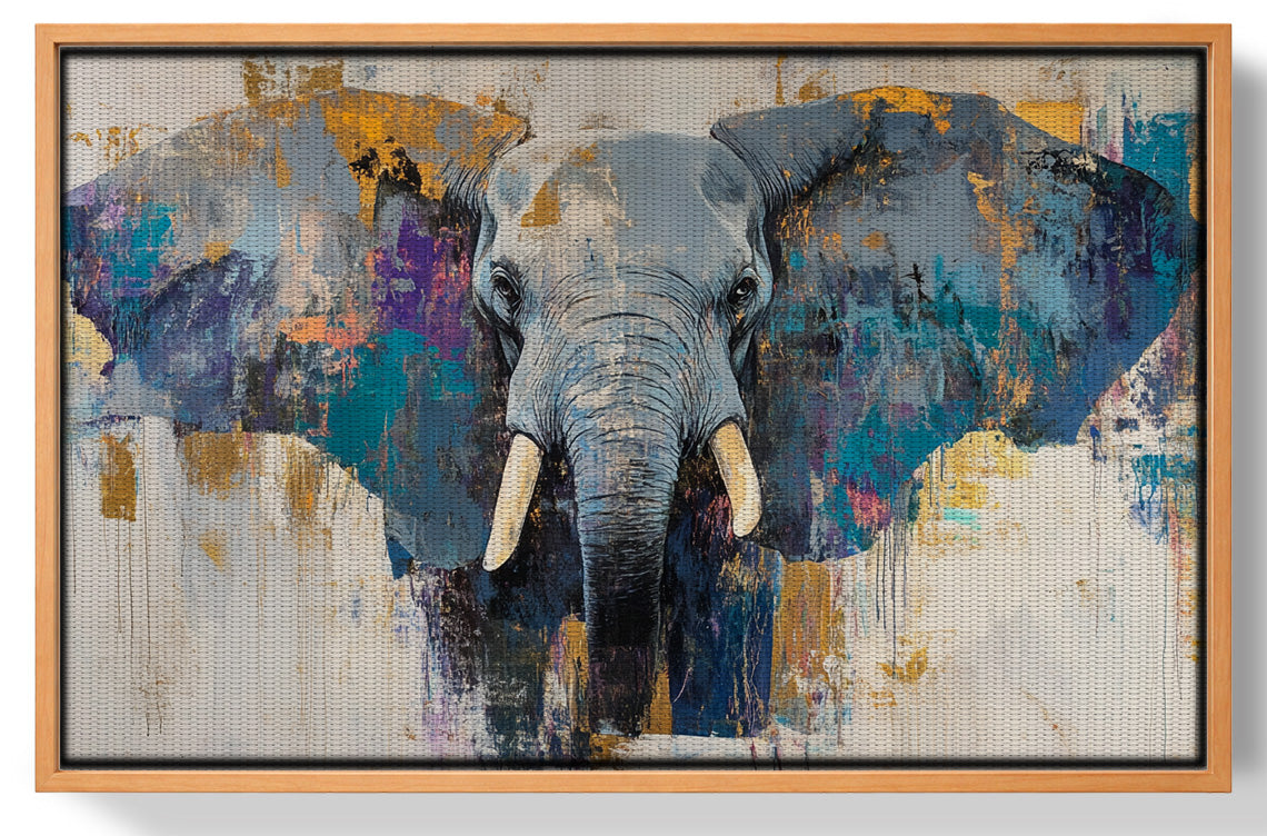 Abstract Elephant Blue African American abstract art view 43