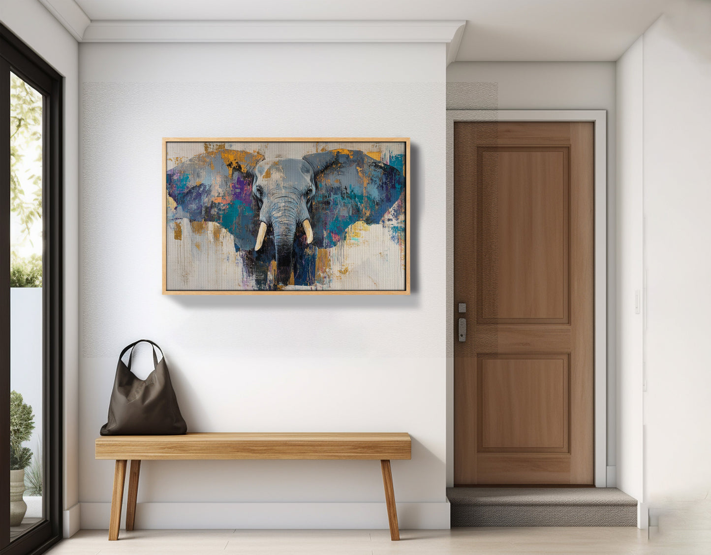 Abstract Elephant Blue African American abstract art view 53