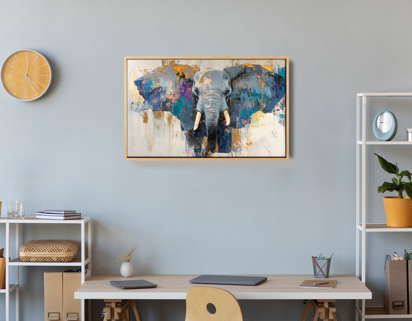 Abstract Elephant Blue African American abstract art view 54