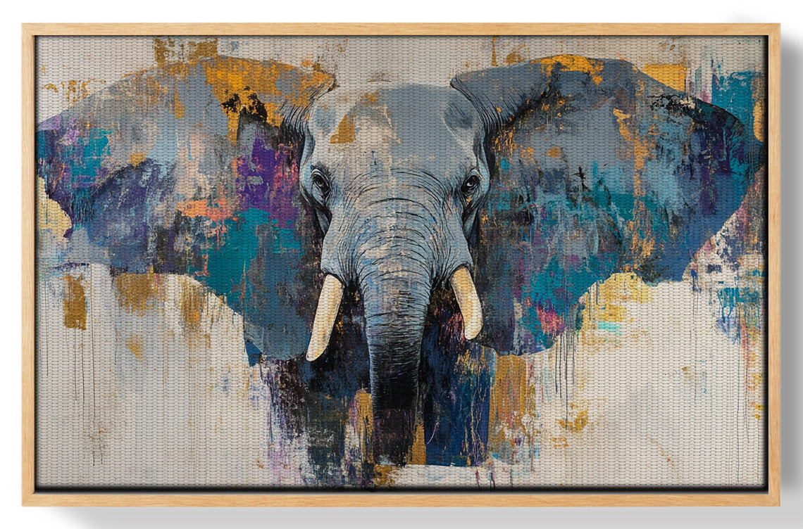 Abstract Elephant Blue African American abstract art view 49