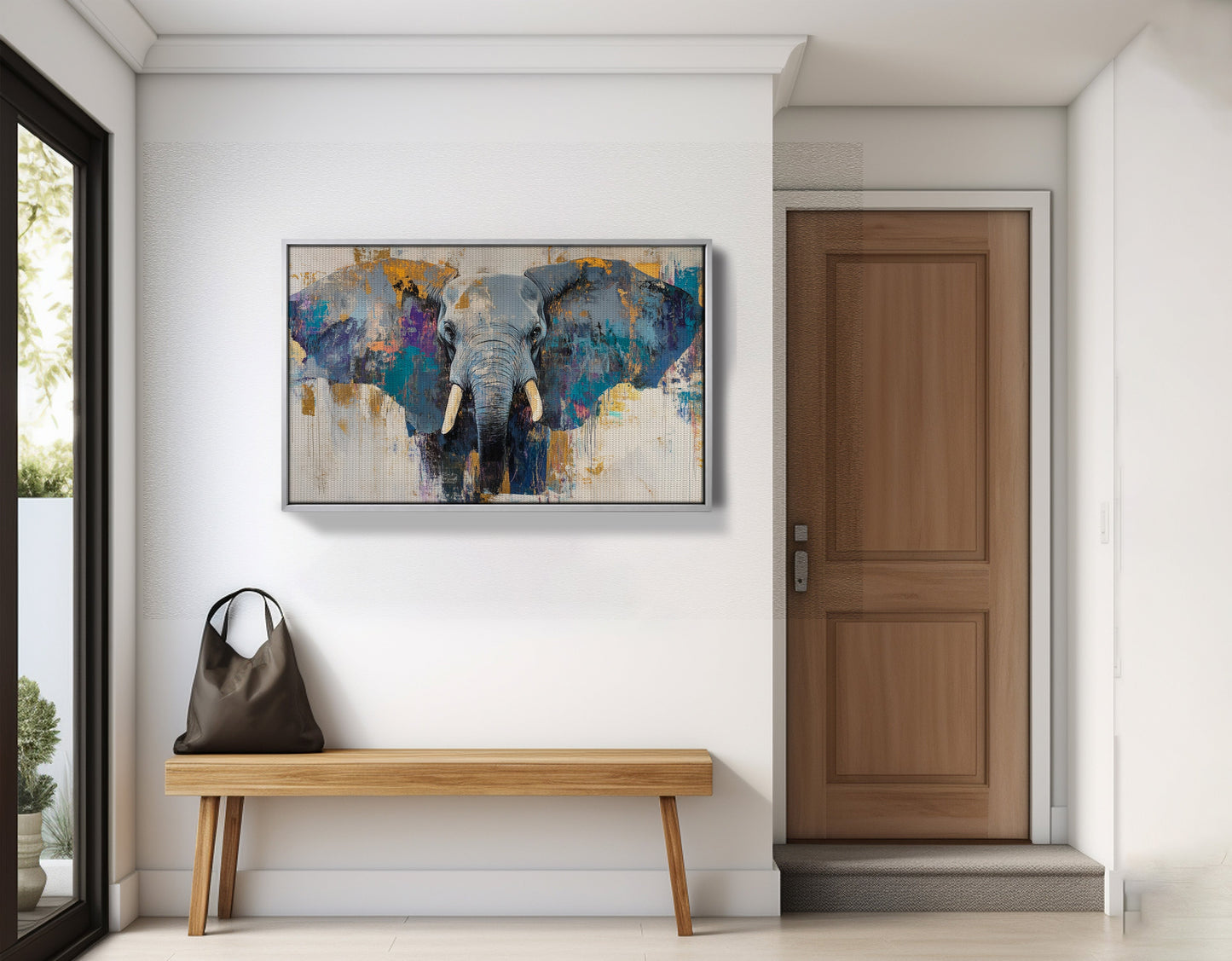 Abstract Elephant Blue African American abstract art view 59