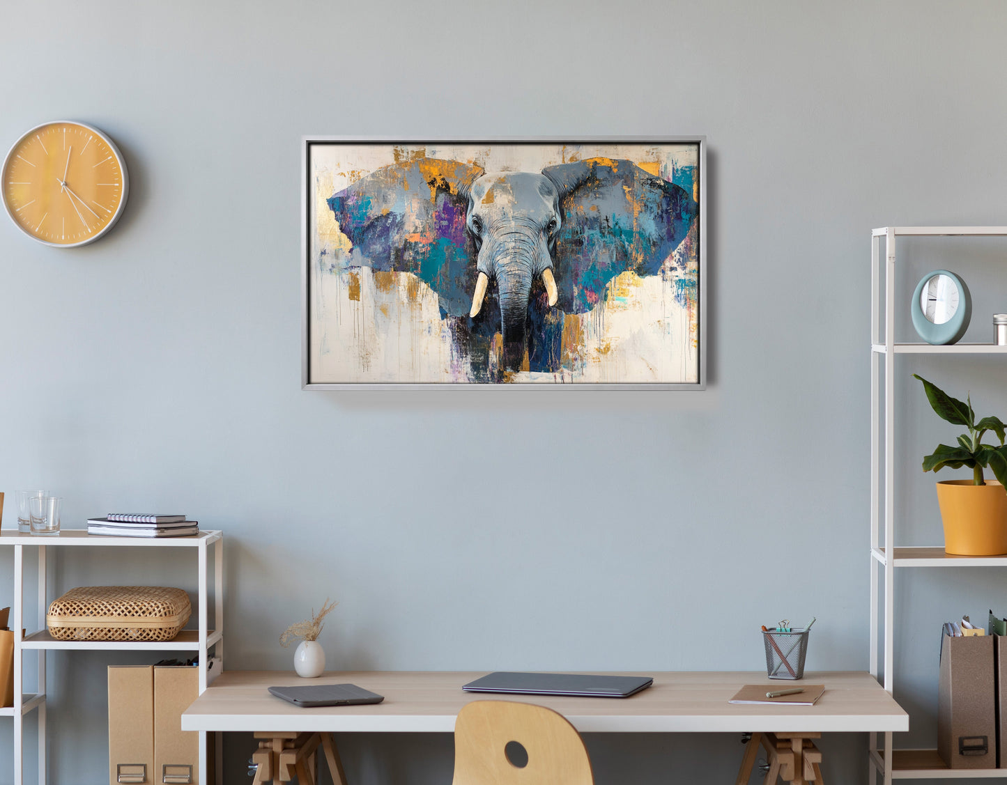 Abstract Elephant Blue African American abstract art view 60
