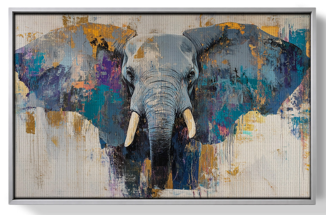 Abstract Elephant Blue African American abstract art view 55