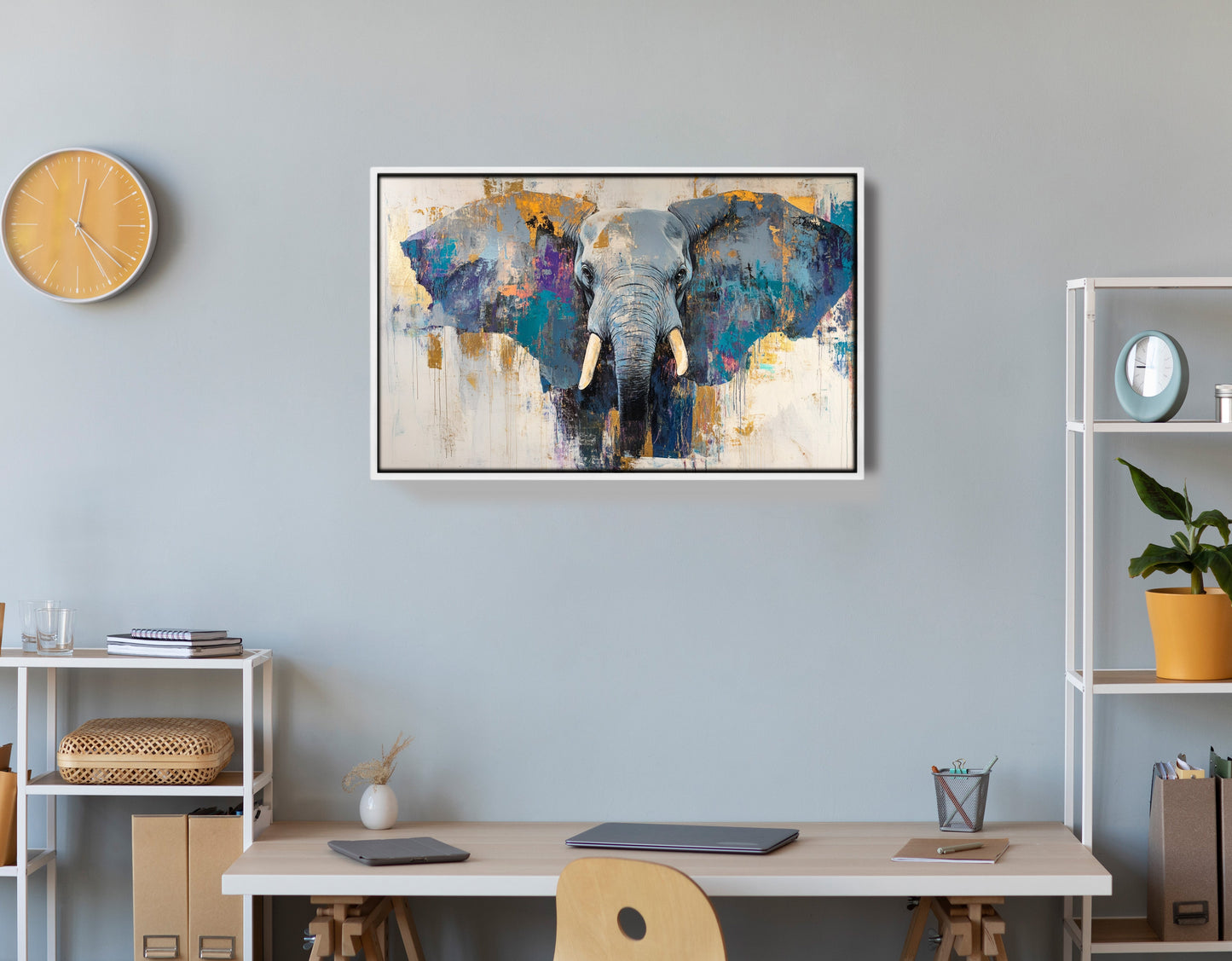 Abstract Elephant Blue African American abstract art view 66