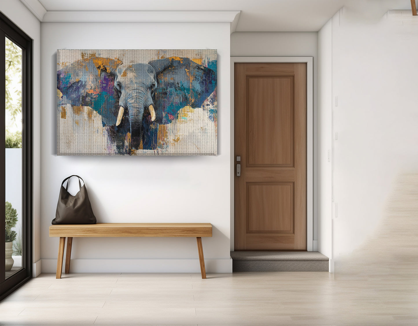 Abstract Elephant Blue African American abstract art view 17