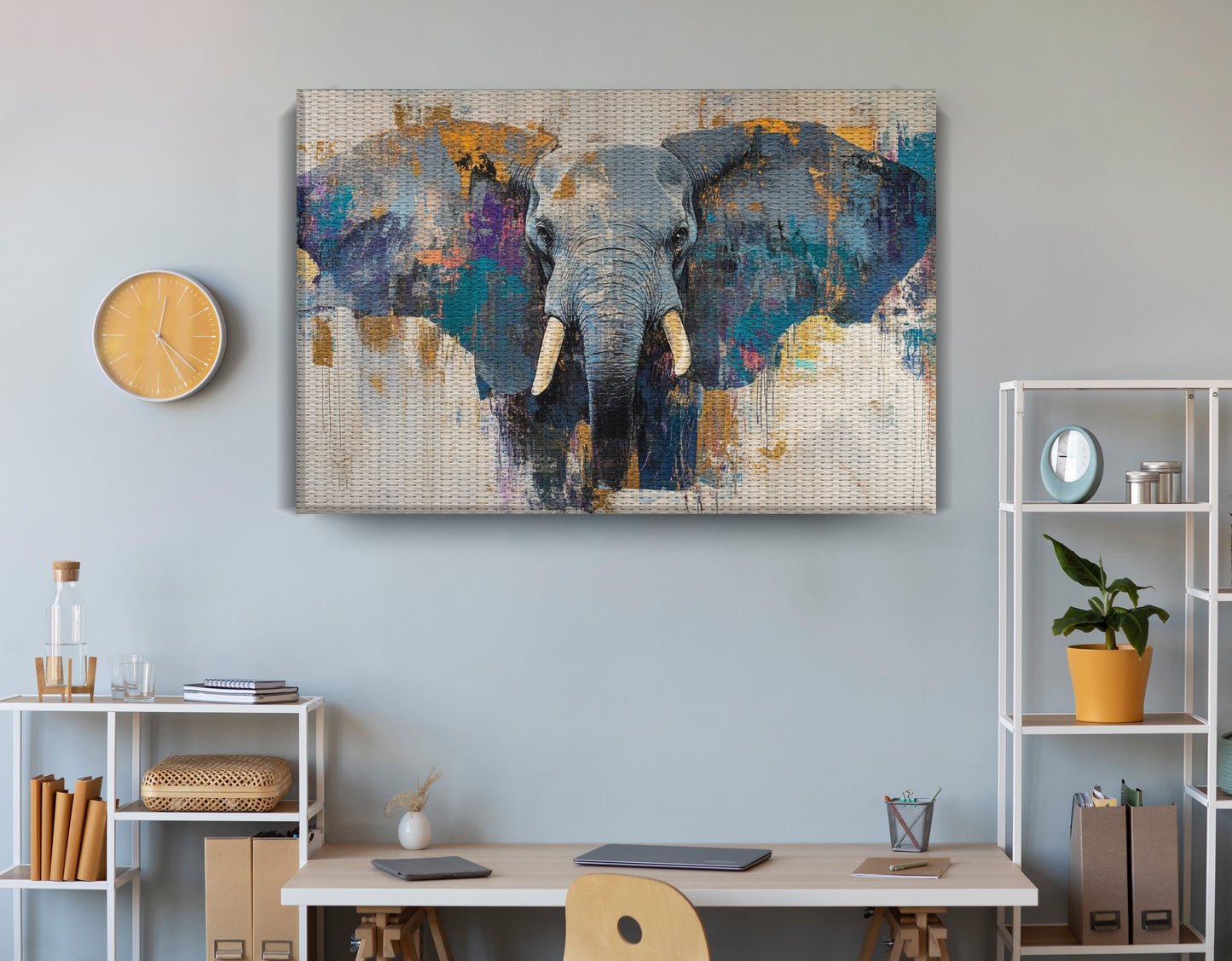 Abstract Elephant Blue African American abstract art view 18