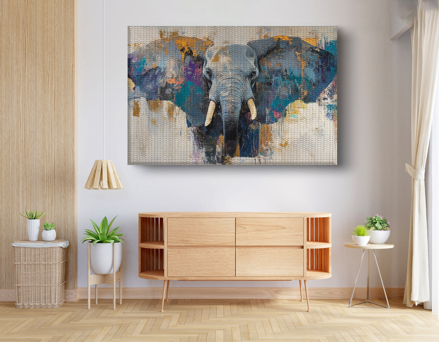 Abstract Elephant Blue African American abstract art view 14