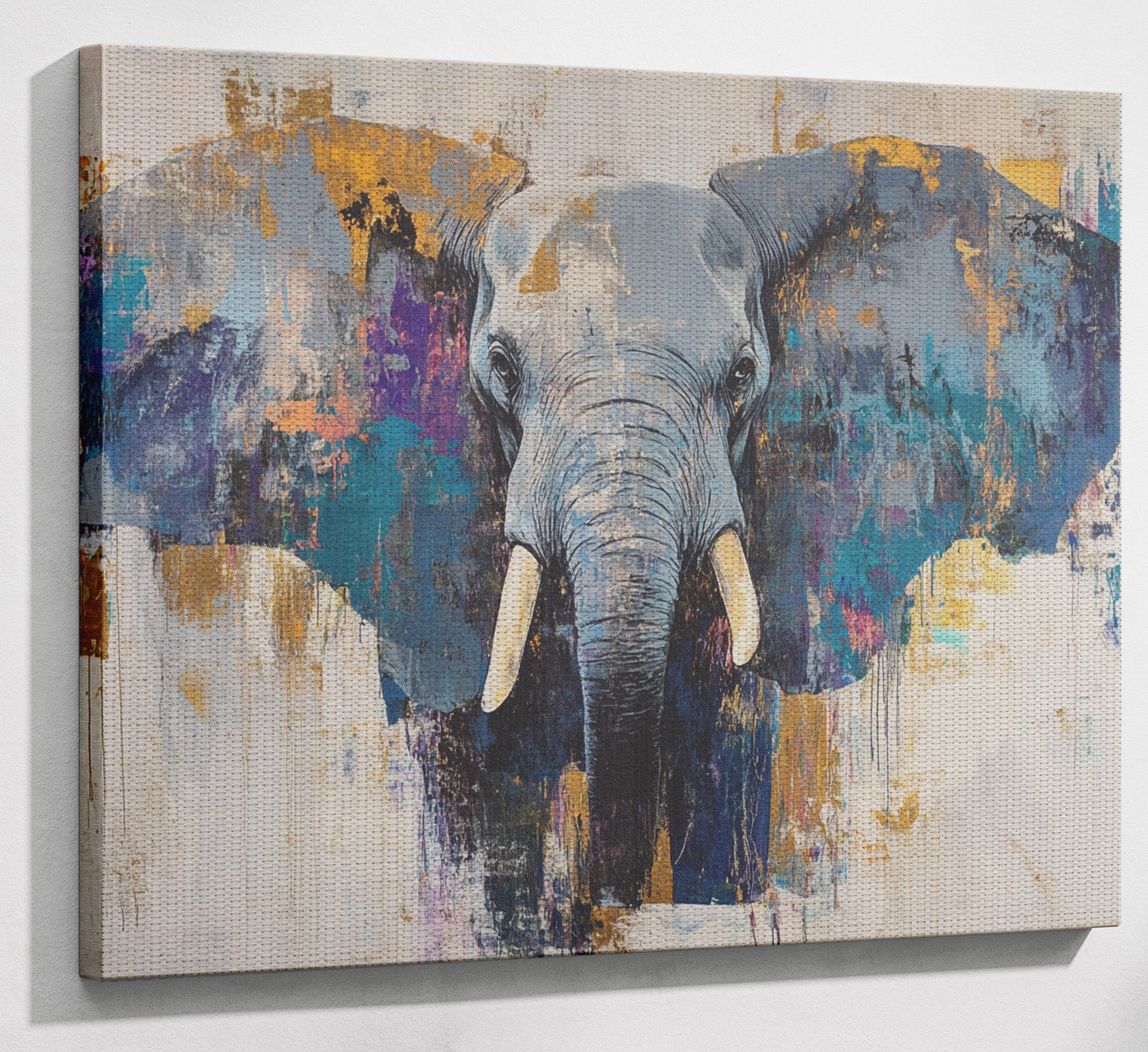 Abstract Elephant Blue African American abstract art view 13