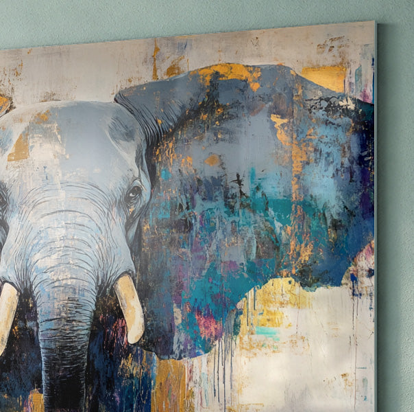 Abstract Elephant Blue African American abstract art view 22