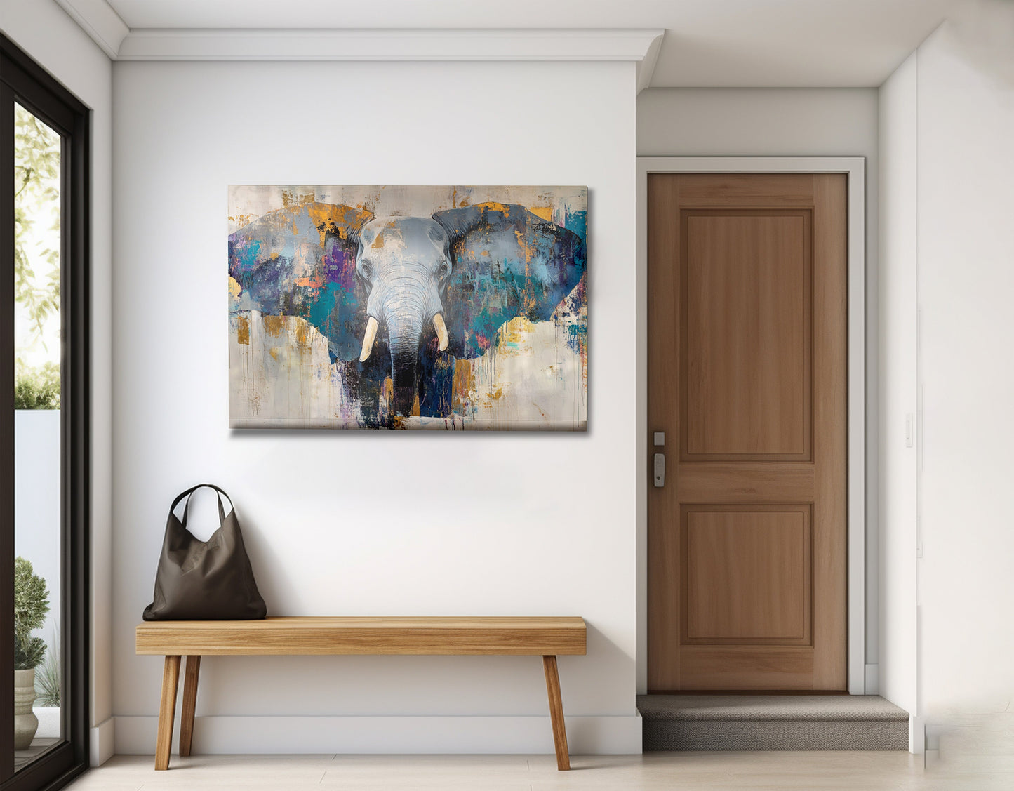 Abstract Elephant Blue African American abstract art view 23