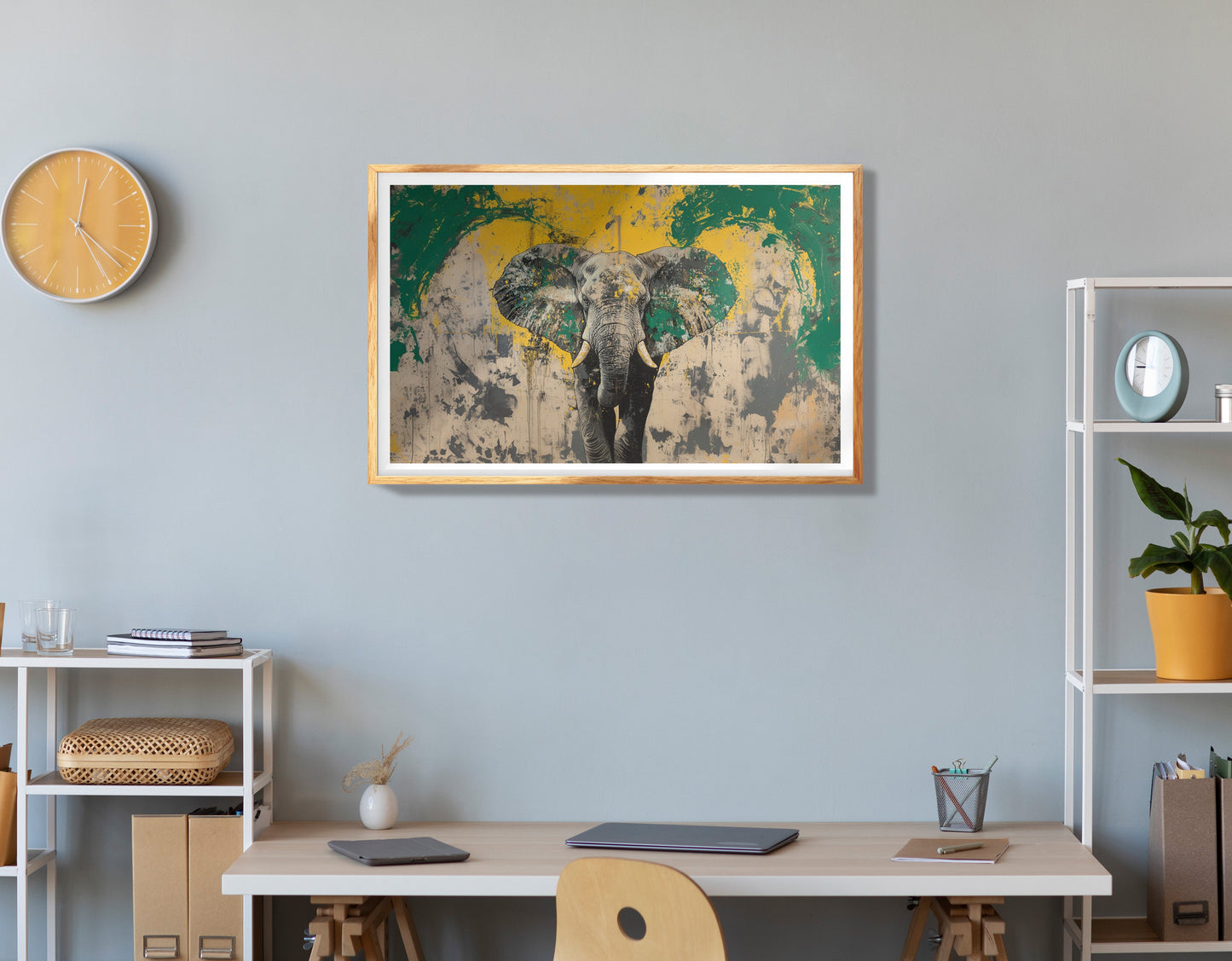 Abstract Elephant Blue African American abstract art view 78