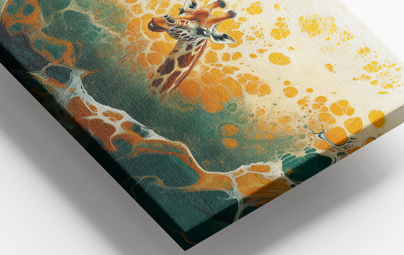 Close-up of Abstract Giraffe Gold African American abstract art detail