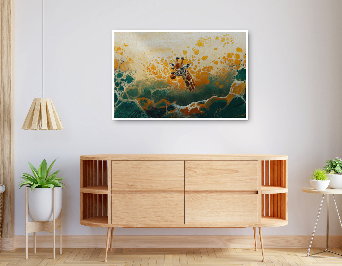 Alternate view of Abstract Giraffe Gold African American abstract art canvas print