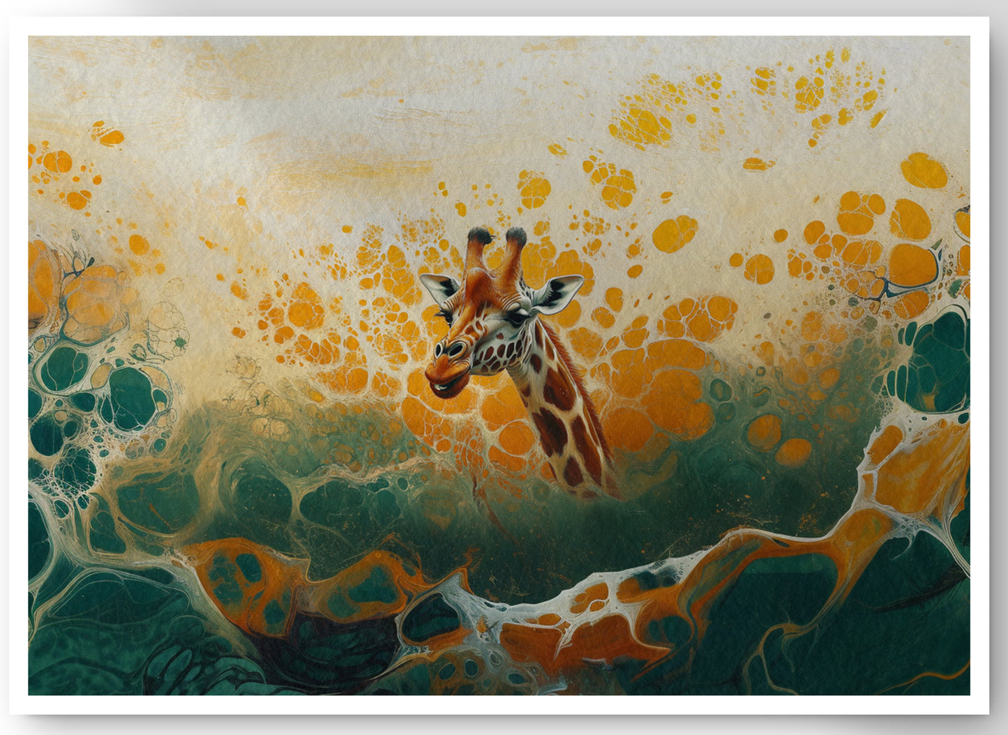 Abstract Giraffe Gold African American abstract art canvas print by MoomZee Artwork