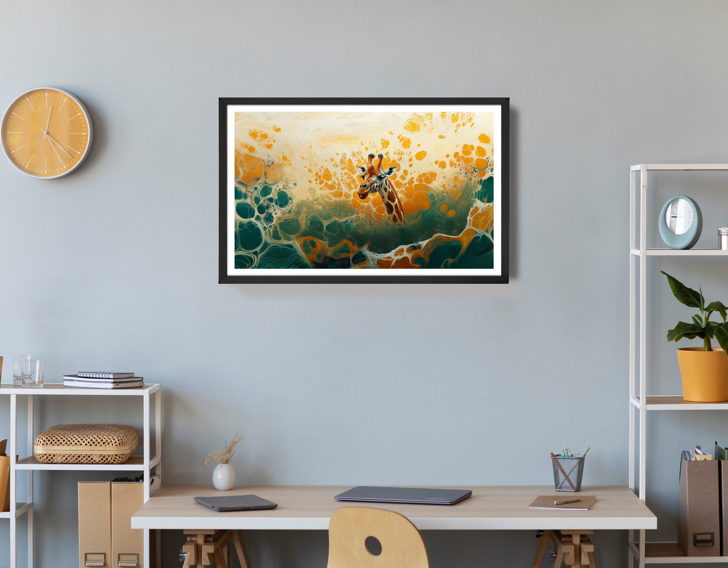 Abstract Giraffe Gold African American abstract art view 72