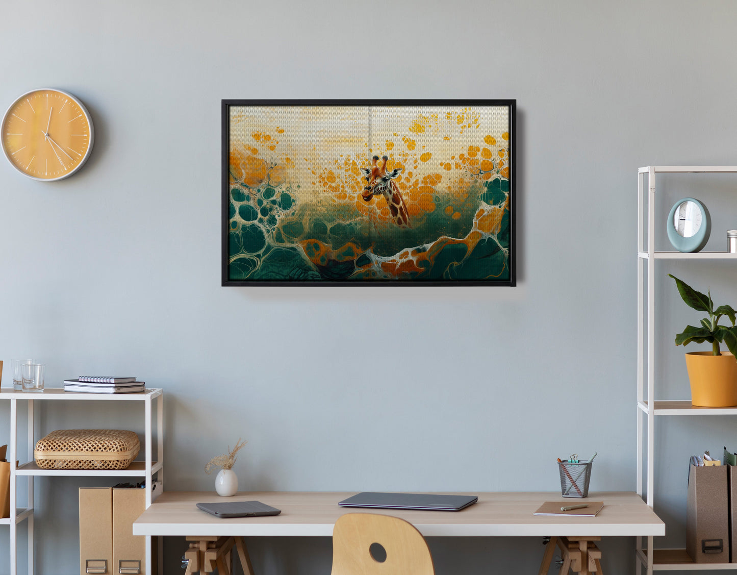 Abstract Giraffe Gold African American abstract art view 30