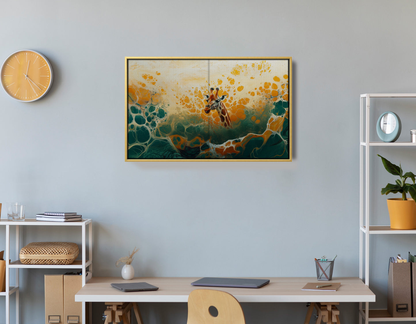 Abstract Giraffe Gold African American abstract art view 42