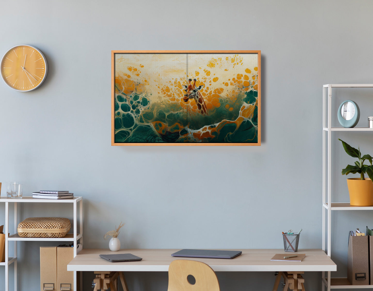 Abstract Giraffe Gold African American abstract art view 48