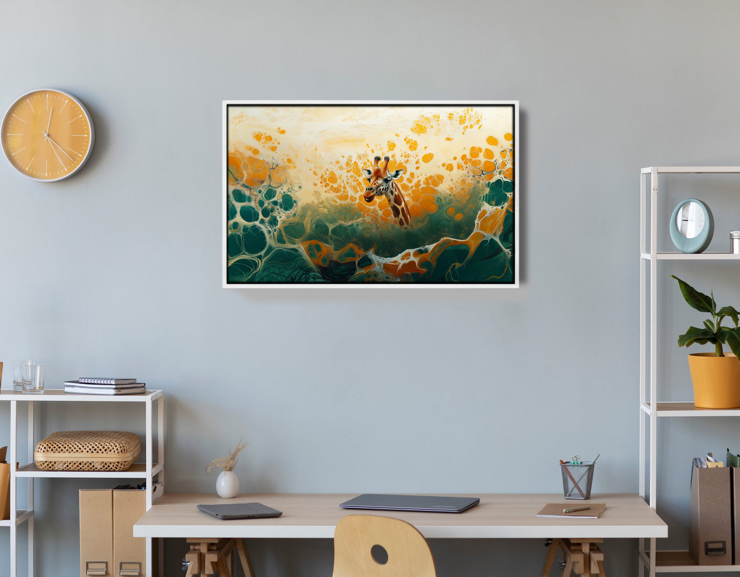 Abstract Giraffe Gold African American abstract art view 66