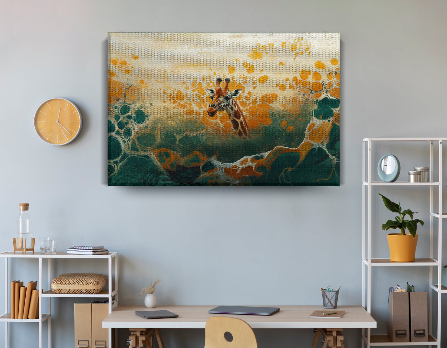Abstract Giraffe Gold African American abstract art view 18