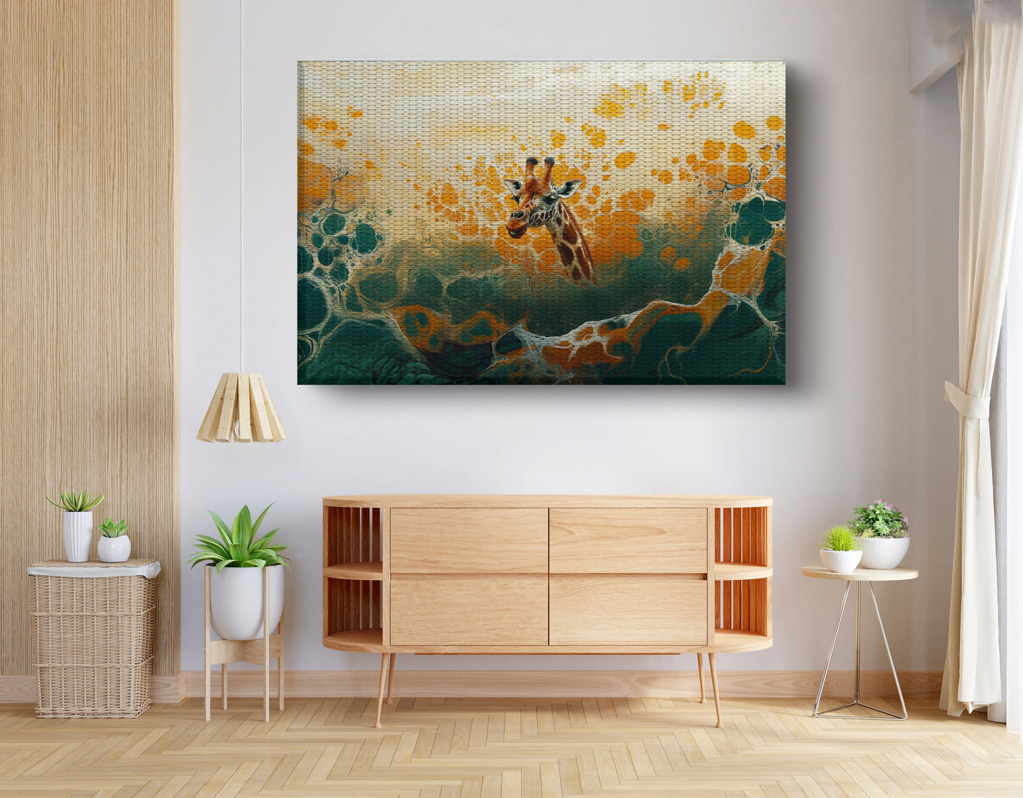 Abstract Giraffe Gold African American abstract art view 14