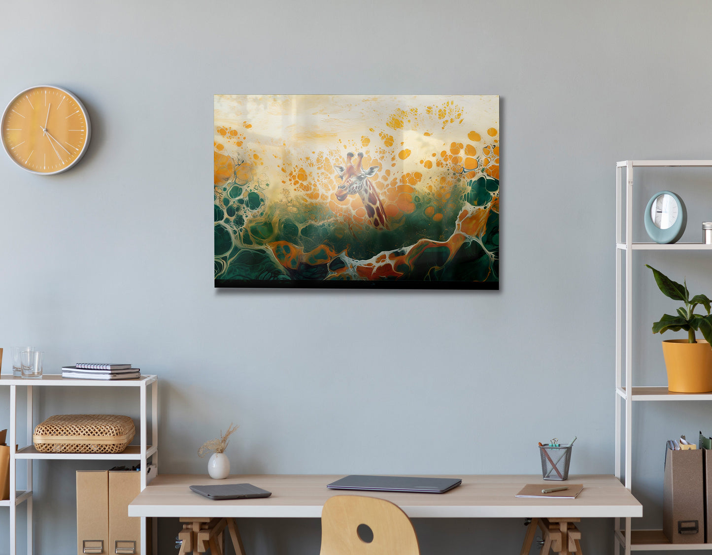 Abstract Giraffe Gold African American abstract art view 24