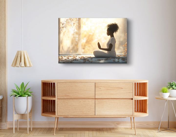 Black Girl Meditation Room Wall Art