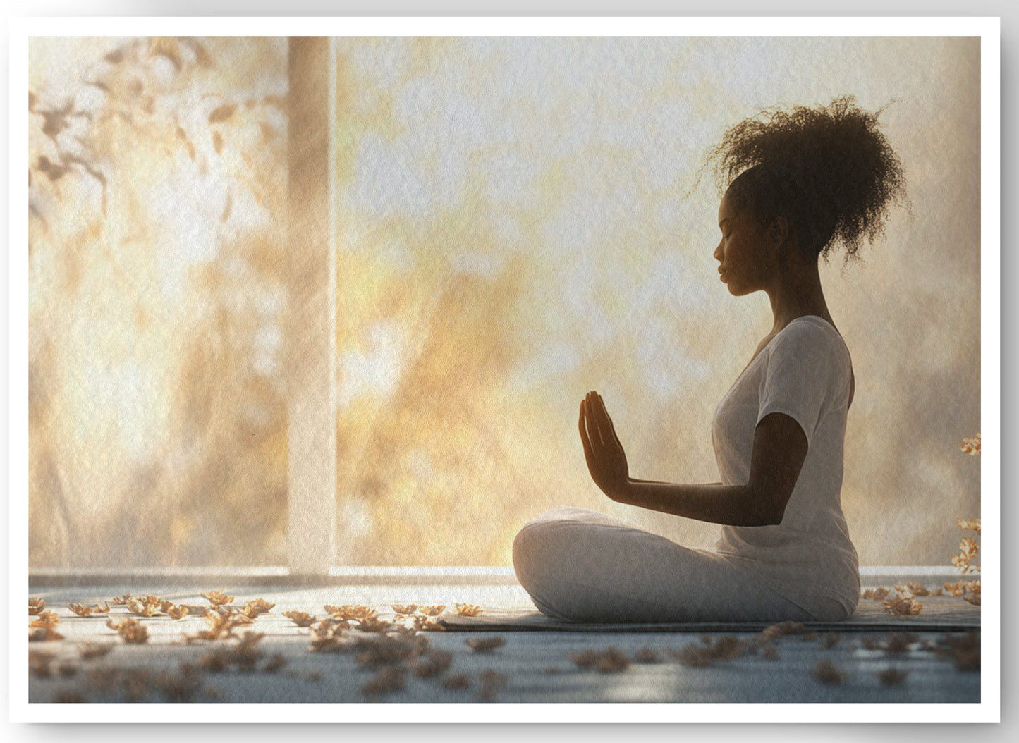 Alternate view of Black Girl Meditation Room Black children wall art canvas print