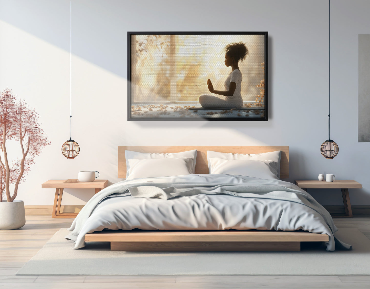 Black Girl Meditation Room Black children wall art view 27