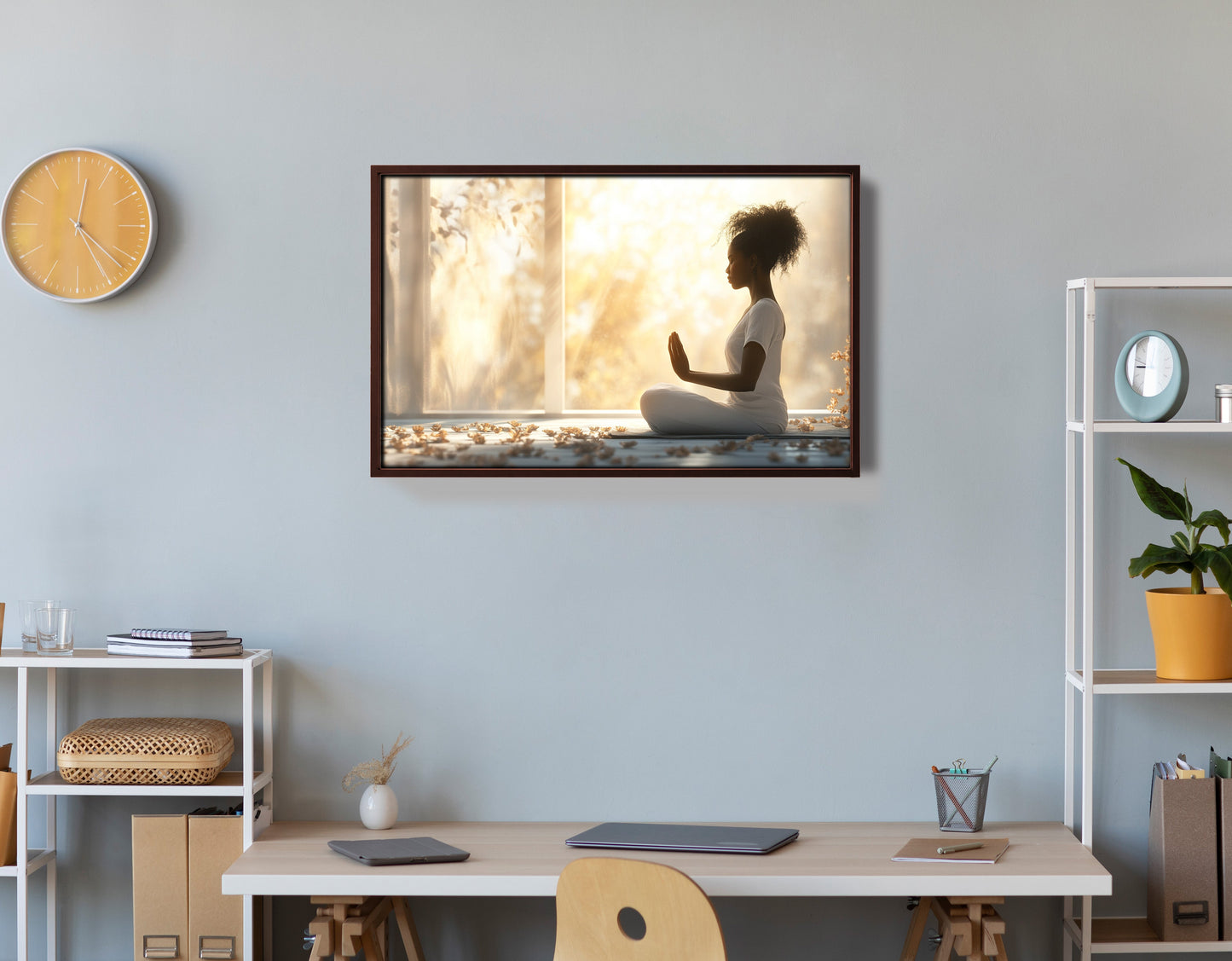 Black Girl Meditation Room Black children wall art view 36